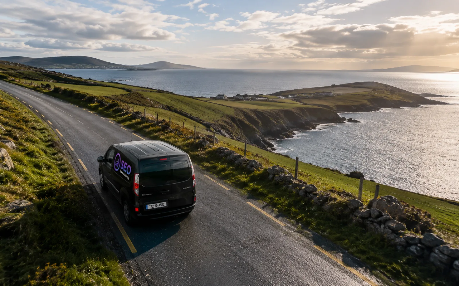 The SEO Agency Galway van on the Wild Atlantic Way in the west of Ireland